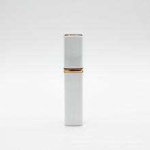 fancy luxury high quality twist up white square travel refillable perfume atomizer